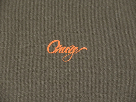 CROOZE Script Logo Crewneck -オリーブ