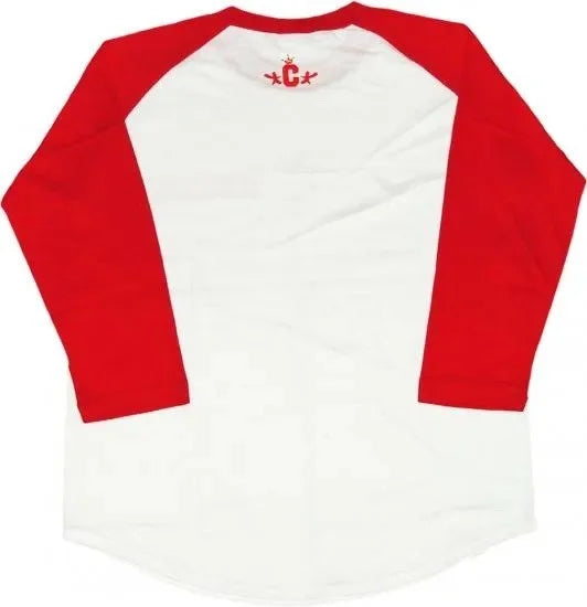 CROOZE Raglan 3/4-sleeve Tee -ホワイト・レッド