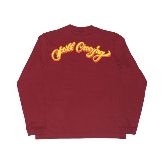 CROOZE Still Croozing Long Sleeve Tee -バーガンディー