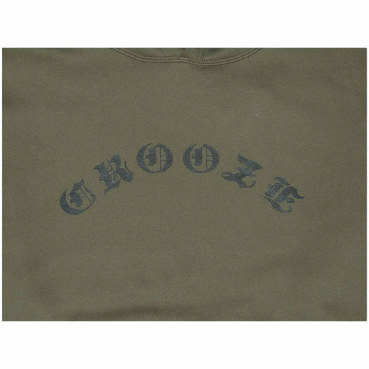 CROOZE Old English Logo Hoodie -オリーブ