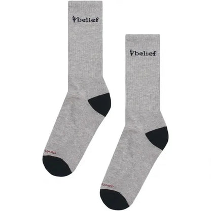 Belief NYC Logo Athletic Sock -ヘザーグレー
