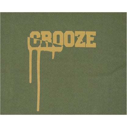CROOZE Drip Logo Long Sleeve Tee -ライトオリーブ