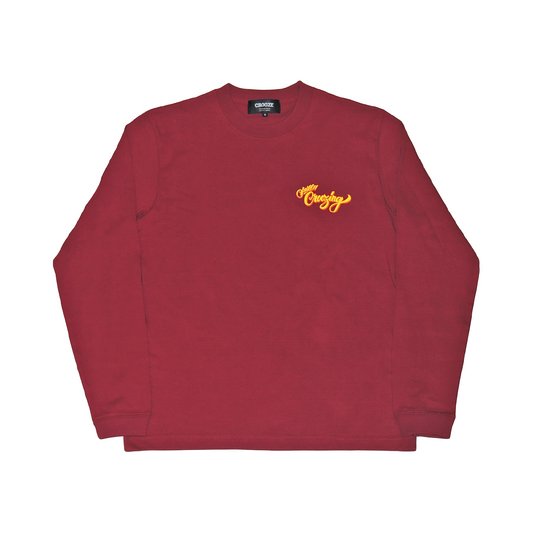 CROOZE Still Croozing Long Sleeve Tee -バーガンディー