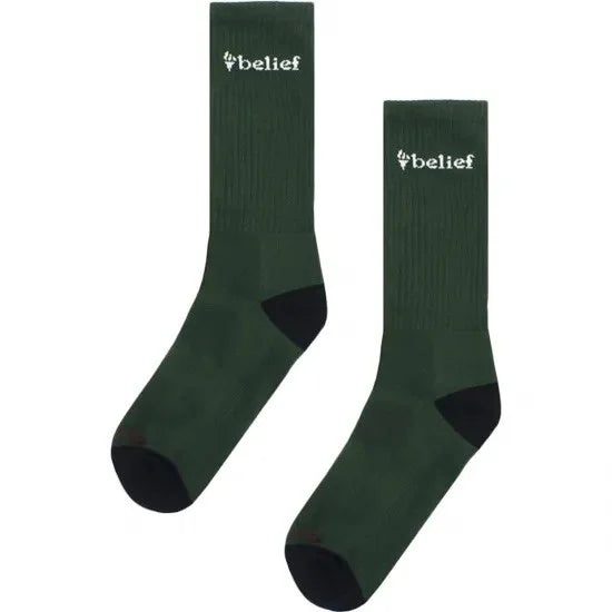 Belief NYC Logo Athletic Sock -ハンター