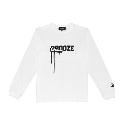 CROOZE Drip Logo Long Sleeve Tee -ホワイト