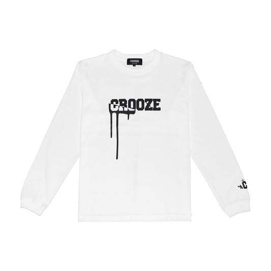 CROOZE Drip Logo Long Sleeve Tee -ホワイト