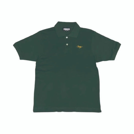 CROOZE Script Logo Polo Shirt -グリーン