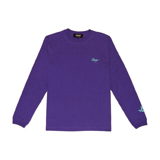 CROOZE Script Long Sleeve Tee -パープル