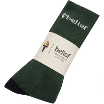 Belief NYC Logo Athletic Sock -ハンター