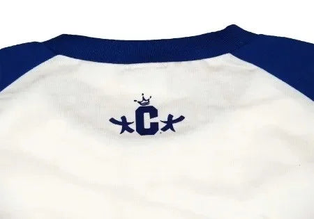 CROOZE Raglan 3/4-sleeve Tee -ホワイト・ブルー