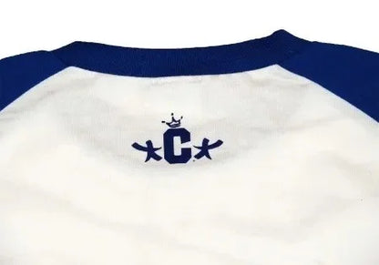 CROOZE Raglan 3/4-sleeve Tee -ホワイト・ブルー