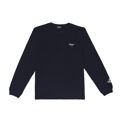 CROOZE Script Long Sleeve Tee -ネイビー
