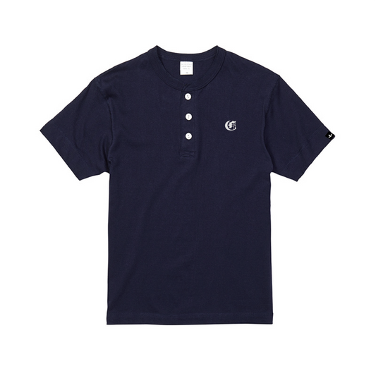 CROOZE O/E Logo Henley Neck Tee -ブラック