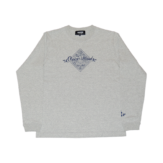 CROOZE Paisley Long Sleeve Tee -グレー