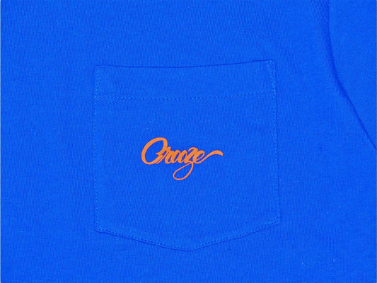 CROOZE Script Pocket Tee -ロイヤルブルー