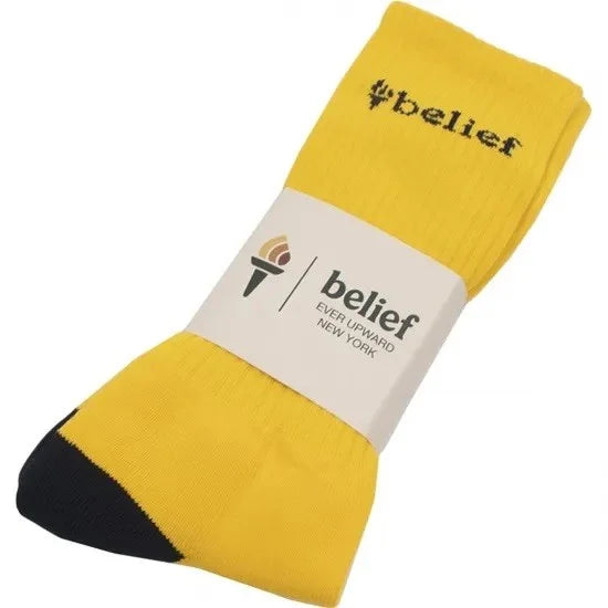 Belief NYC Logo Athletic Sock -イエロー