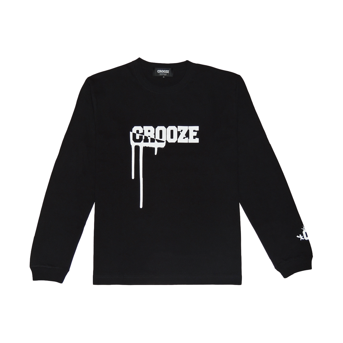 CROOZE Drip Logo Long Sleeve Tee -ブラック