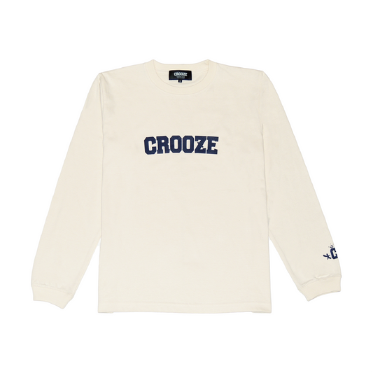 CROOZE Classic Logo Long Sleeve Tee -ヴィンテージナチュラル