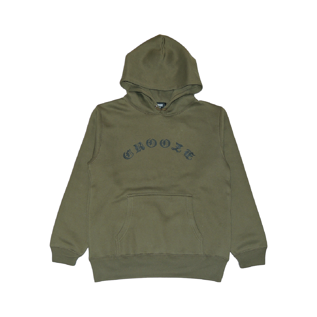 CROOZE Old English Logo Hoodie -オリーブ