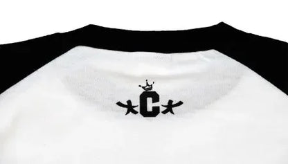 CROOZE Raglan 3/4-sleeve Tee -ホワイト・ブラック