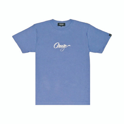 script logo tee -ダスティブルー