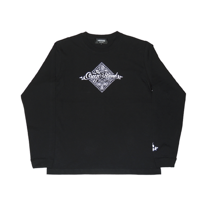 CROOZE Paisley Long Sleeve Tee -ブラック