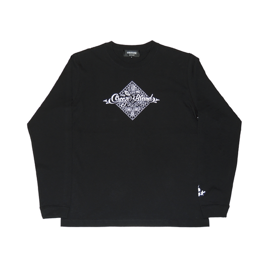 CROOZE Paisley Long Sleeve Tee -ブラック
