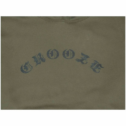 CROOZE Old English Logo Hoodie -オリーブ