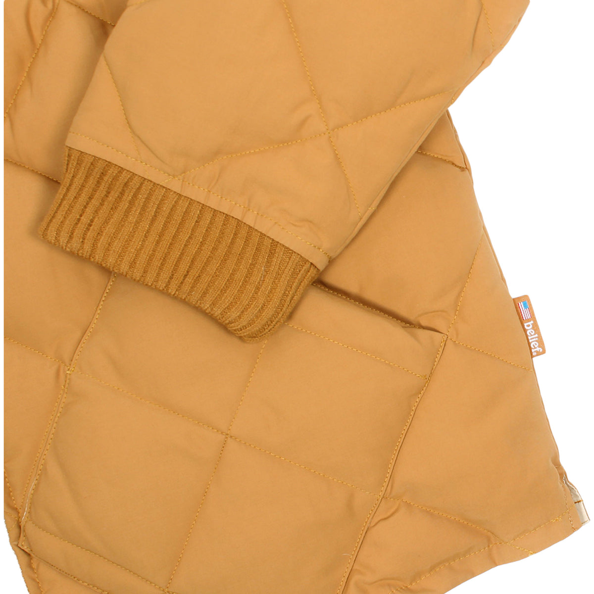 Belief NYC Diamond Quilted Jacket -タン
